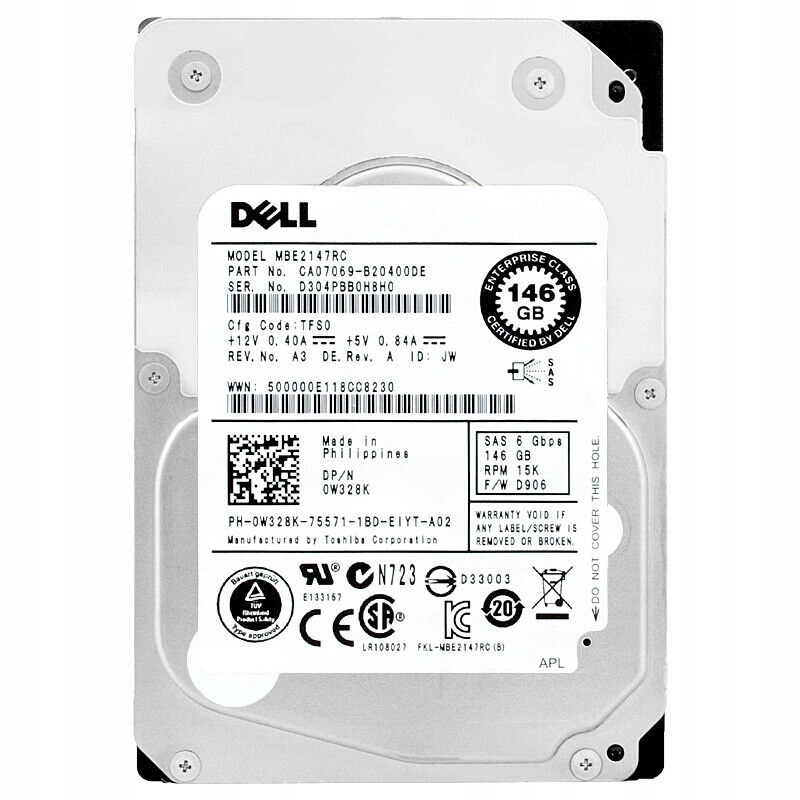 Dell 0W328K 146GB 15K Sas II 16Mb MBE2147RC 2.5