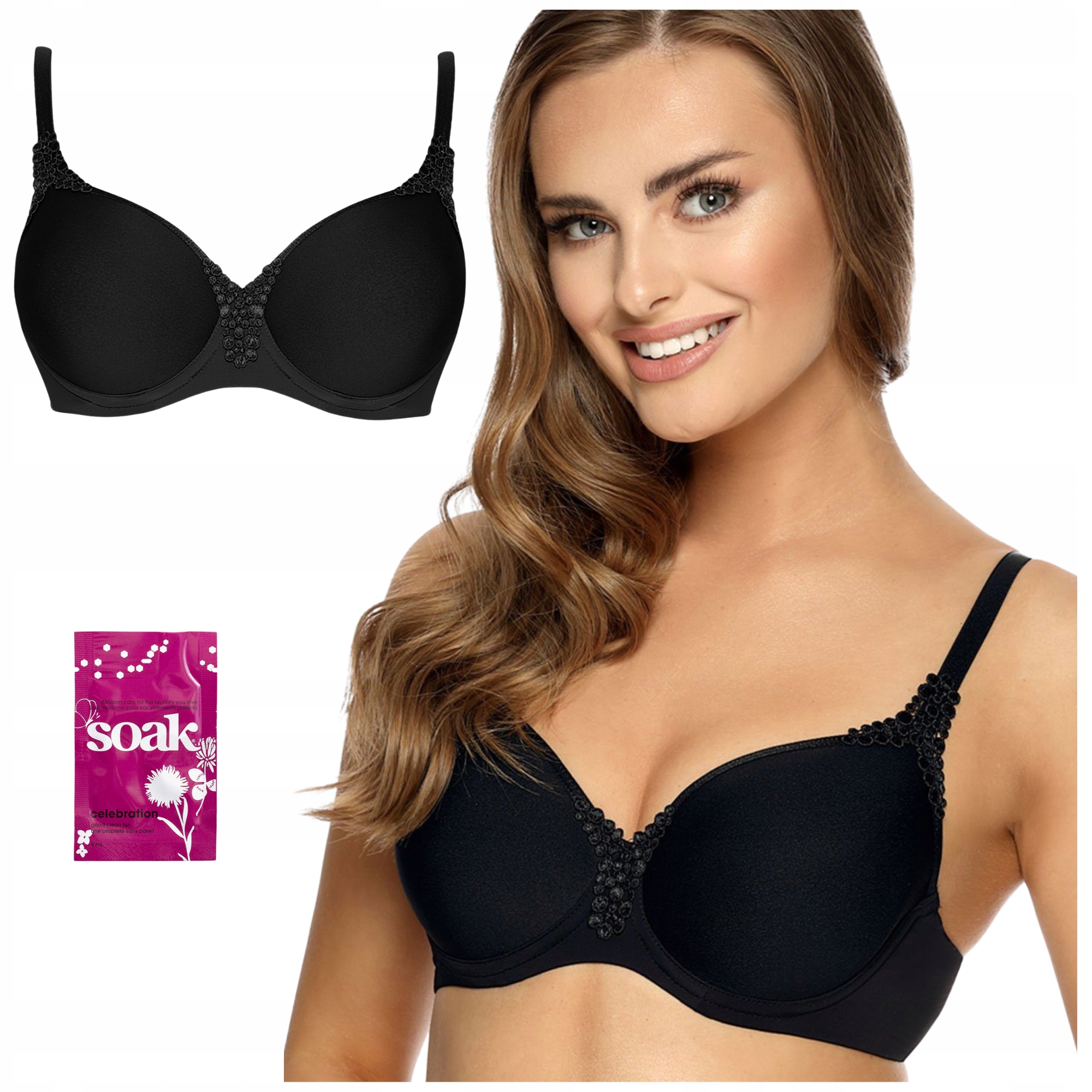 Podprsenka vyztužená hladká podprsenka Viania Carola Černá Tekutina Bonus 80B