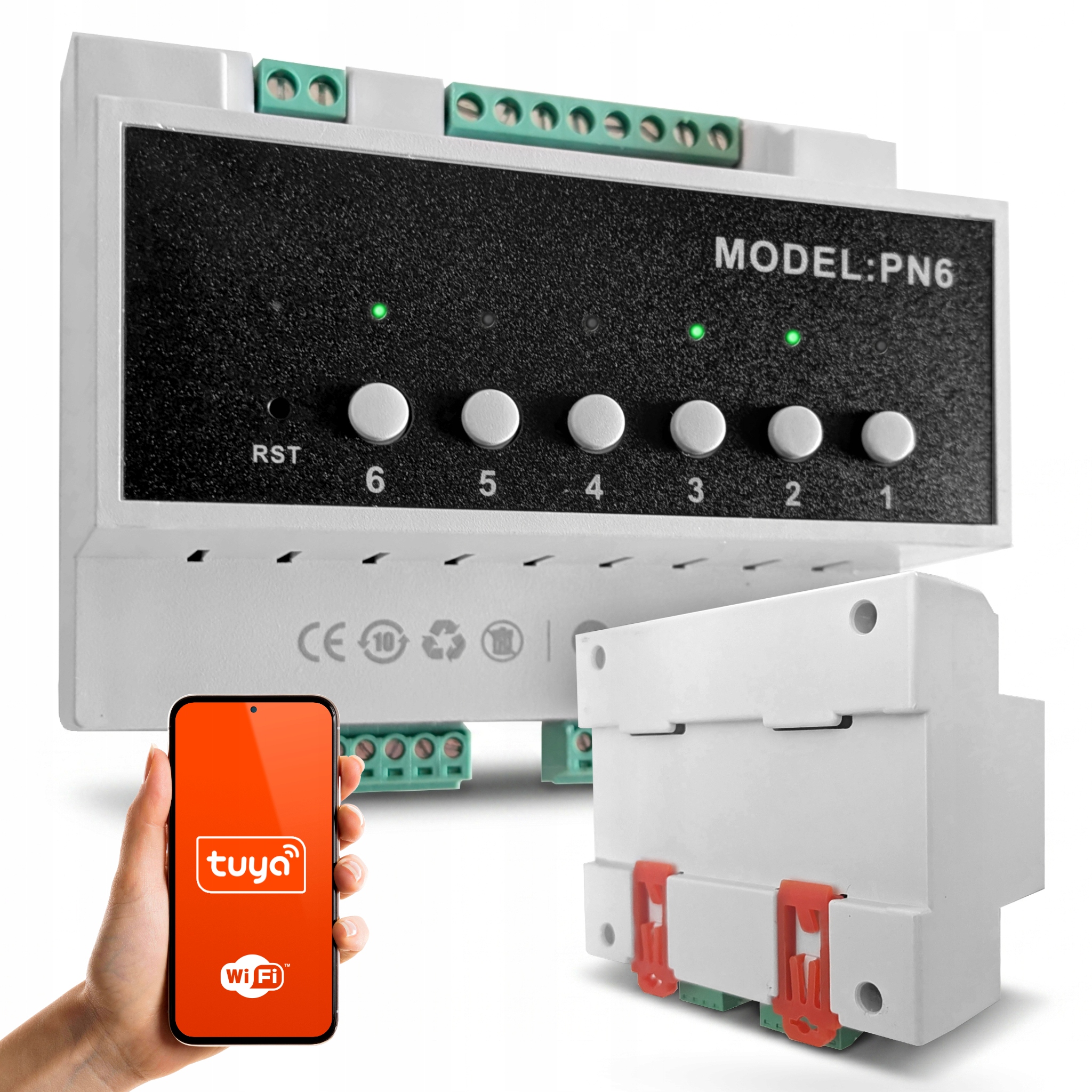 Elektrický relé Ovládač 6 kanálov 16A 230V Smart Home WiFi Tuya