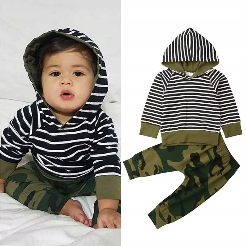 

Bluza paski spodnie khaki zestaw dresik 68 74 moro