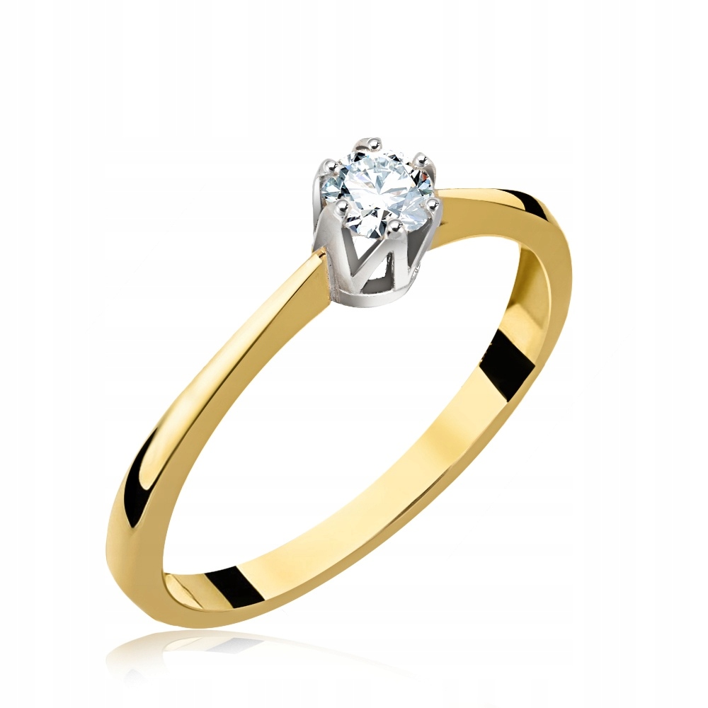 Pierścionek zaręczynowy z brylantem 0,18ct pr.585