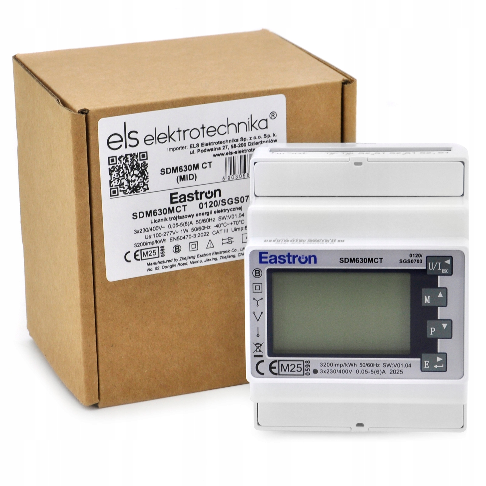 Elektroměr Eastron SDM630MCT MID 3F RS485 Obousměrný Na Din Lištu