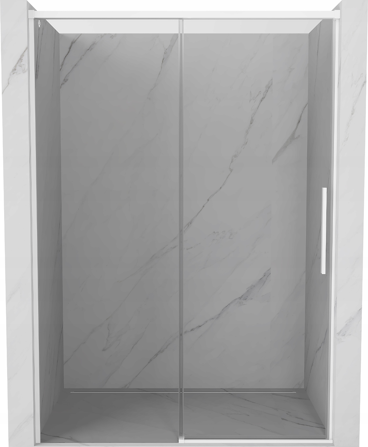 Drzwi prysznicowe przesuwne 155 wnękowe Mexen Rox EasyClean 8 mm białe