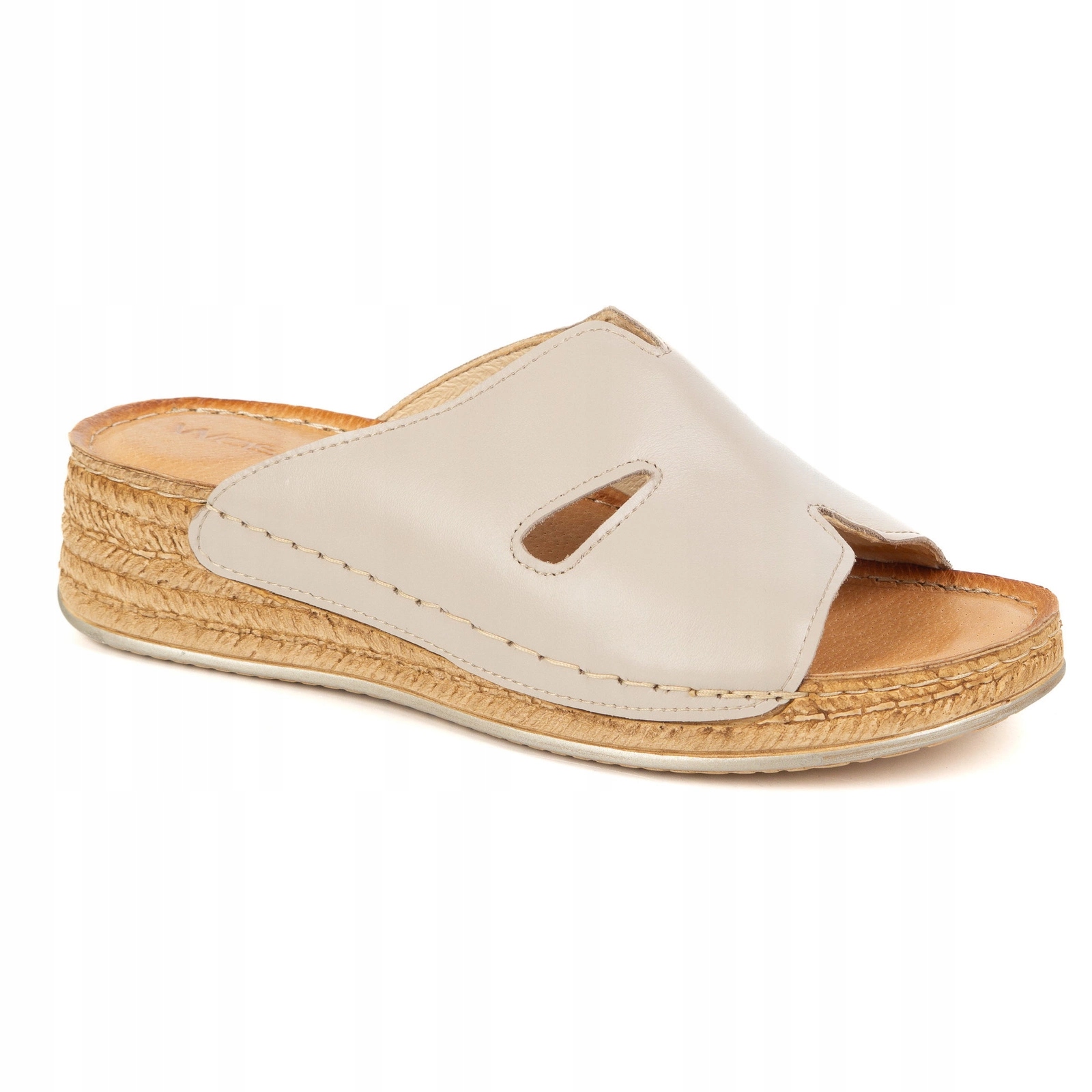 Dámské kožené sandály Wasak 0719W béžové 38