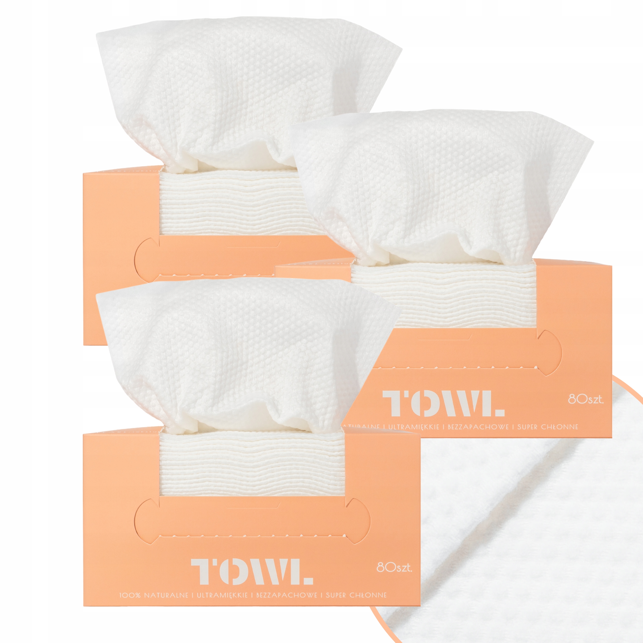 3x Jednorazowe Ręczniki Do Twarzy 80 szt. Towl Pearl
