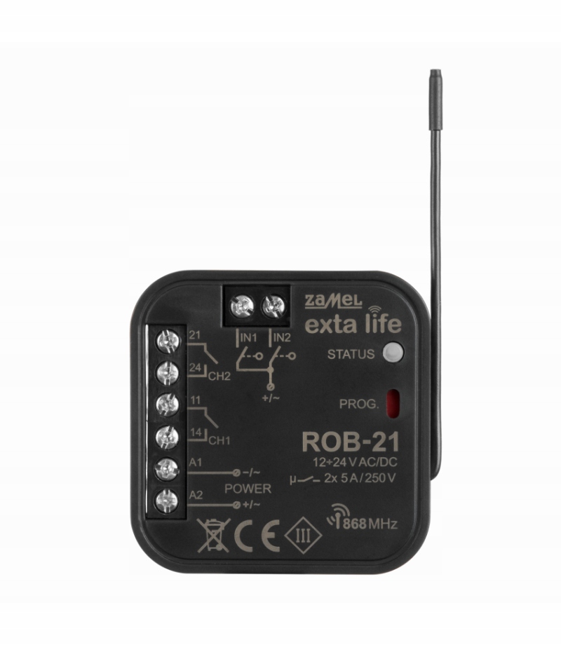 

Radiowy Odbiornik Bramowy ROB-21/12-24V Zamel Exta
