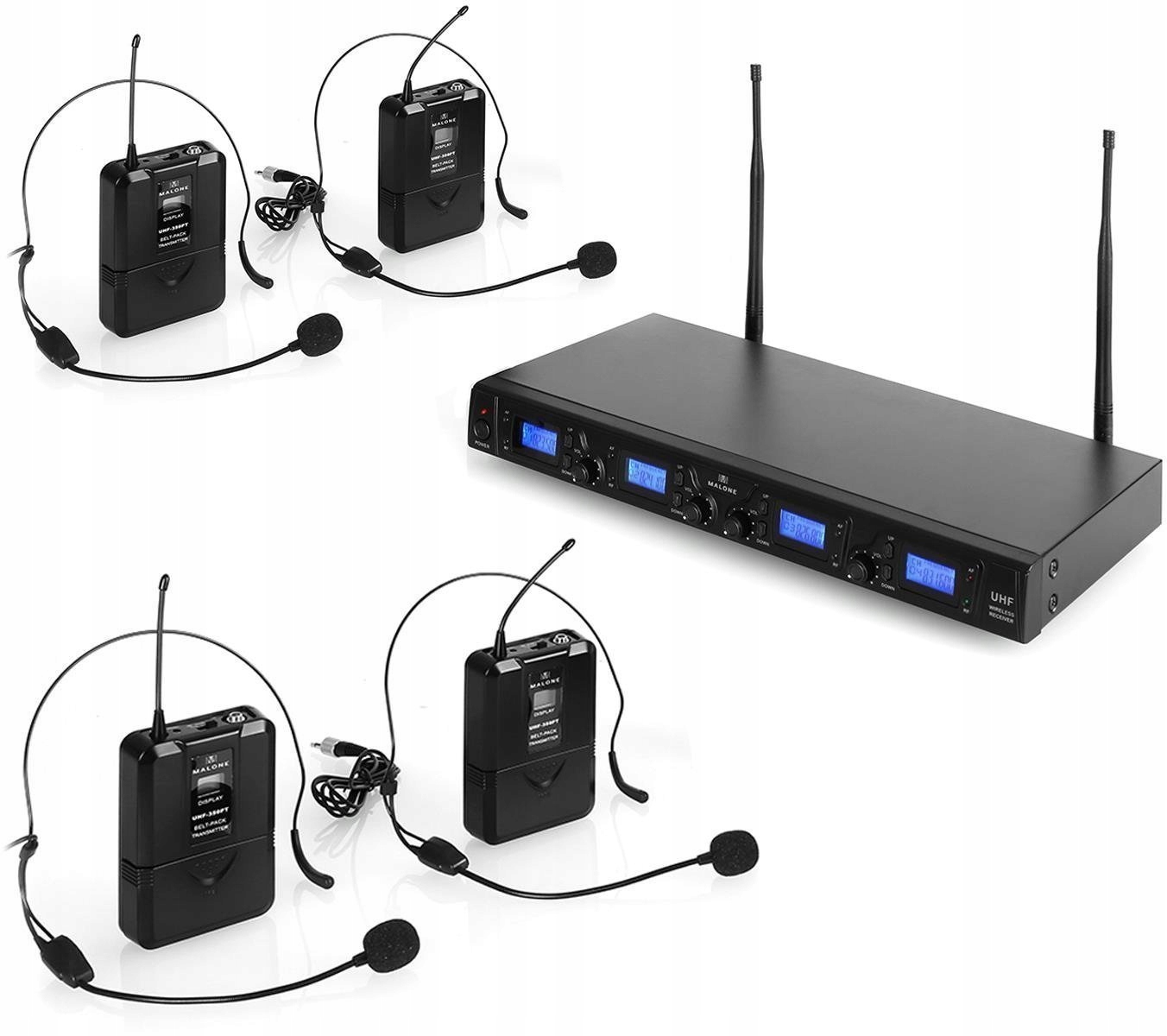 Sada bezdrôtových náhlavných mikrofónov Auna Pro UHF-550-2 Quartett2