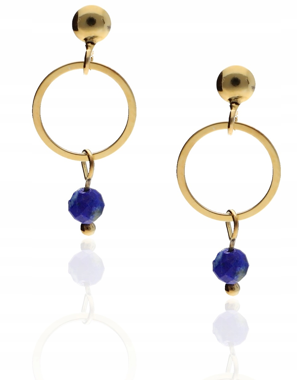 Zlaté náušnice s přírodním kamenem dle výběru turmalínu, lapis 925