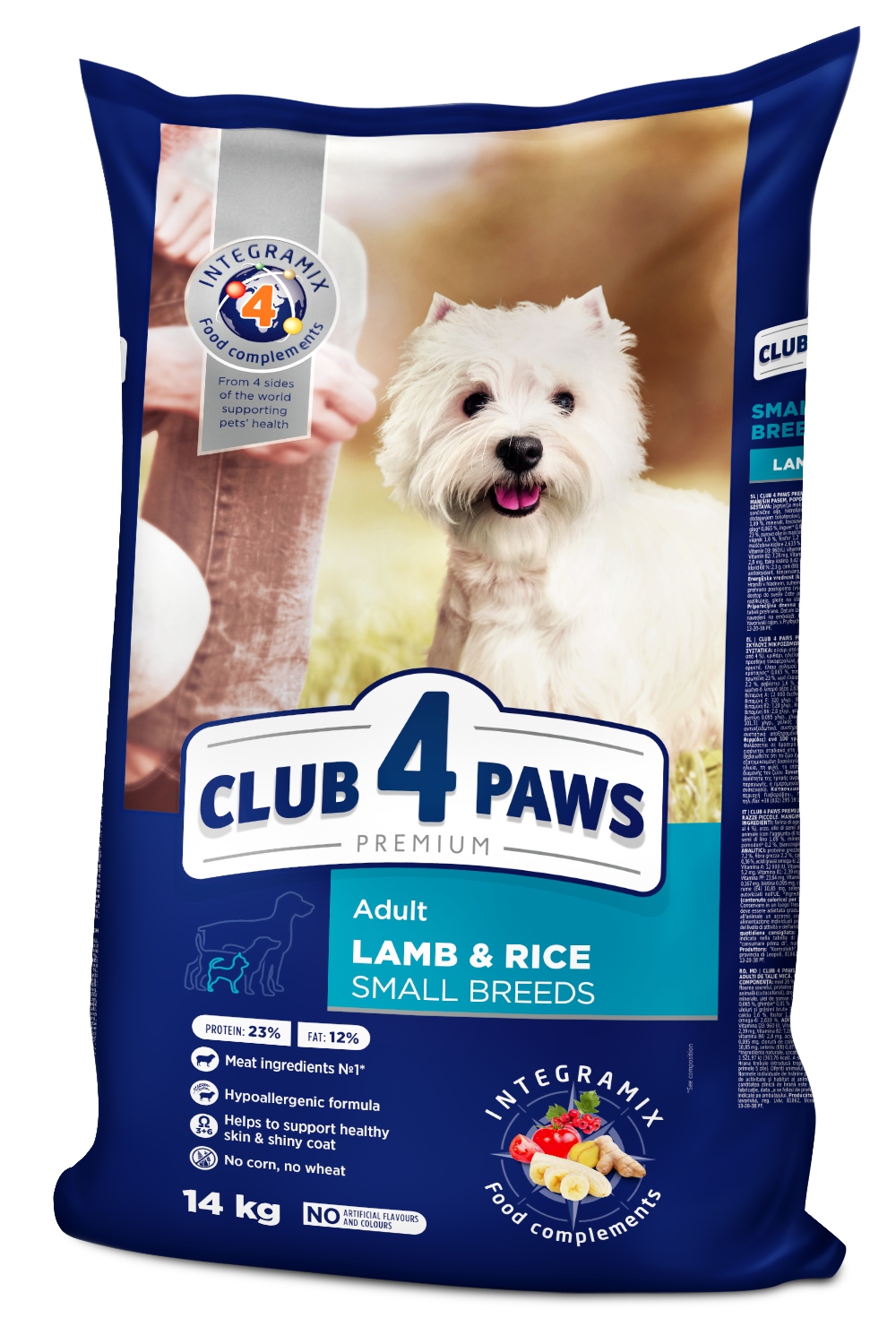 Club 4 Paws Premium Krmivo pro dospělé psy s jehněčím a rýží pro malé plemena 14kg