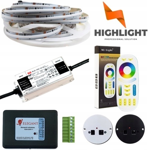 10m Schodiskový set F22 Led Cob Rgbw SK6812 7W/12V