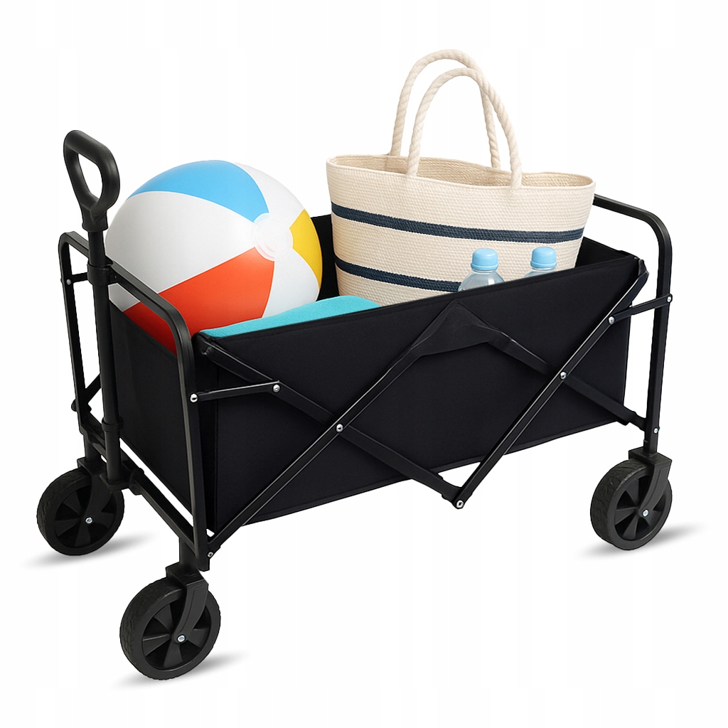 Składany Wózek Turystyczny Ogrodowy Plażowy Kempingowy Z Kieszeniami 100 Kg