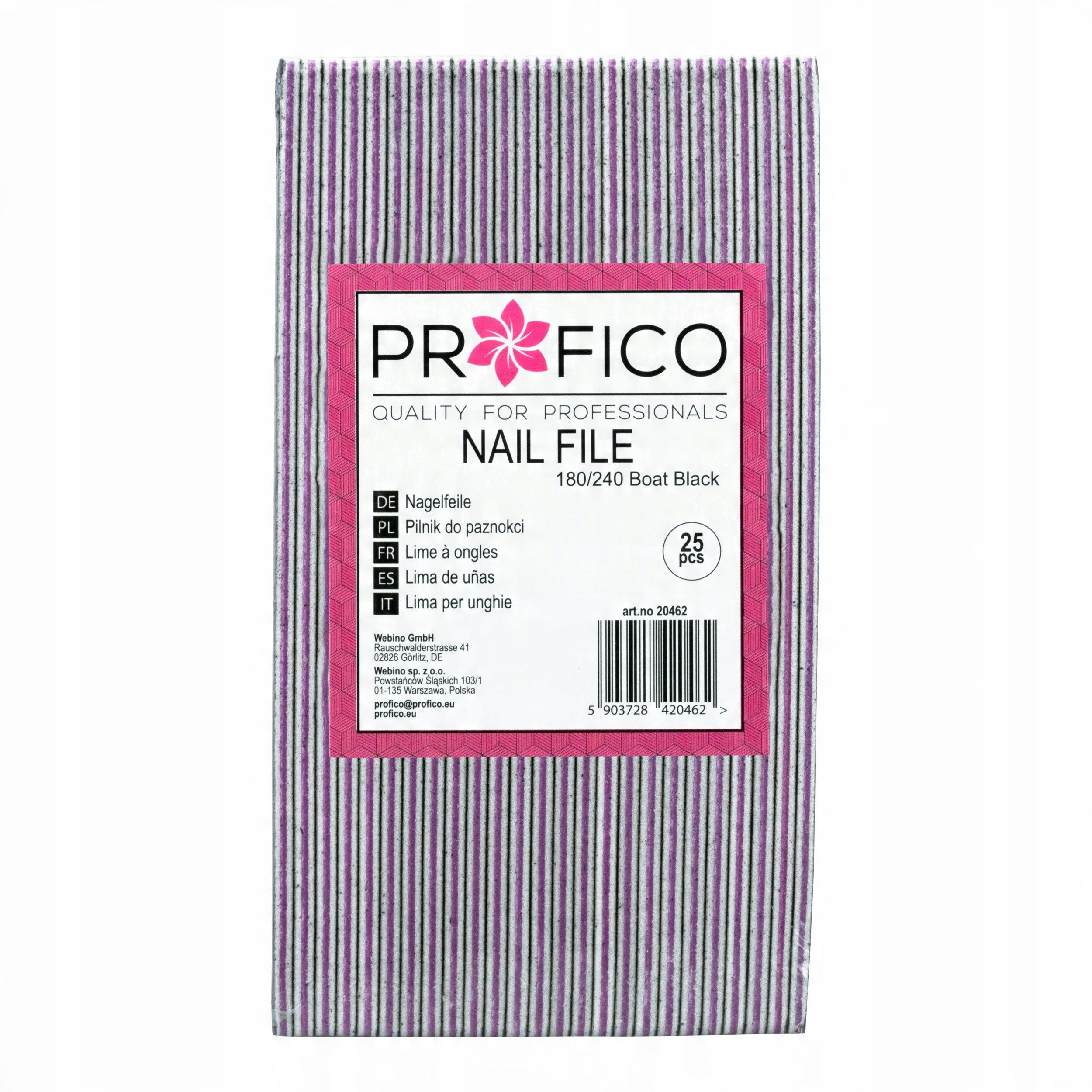 

Pilnik do paznokci Dwustronny 180/240 łódka 25 szt