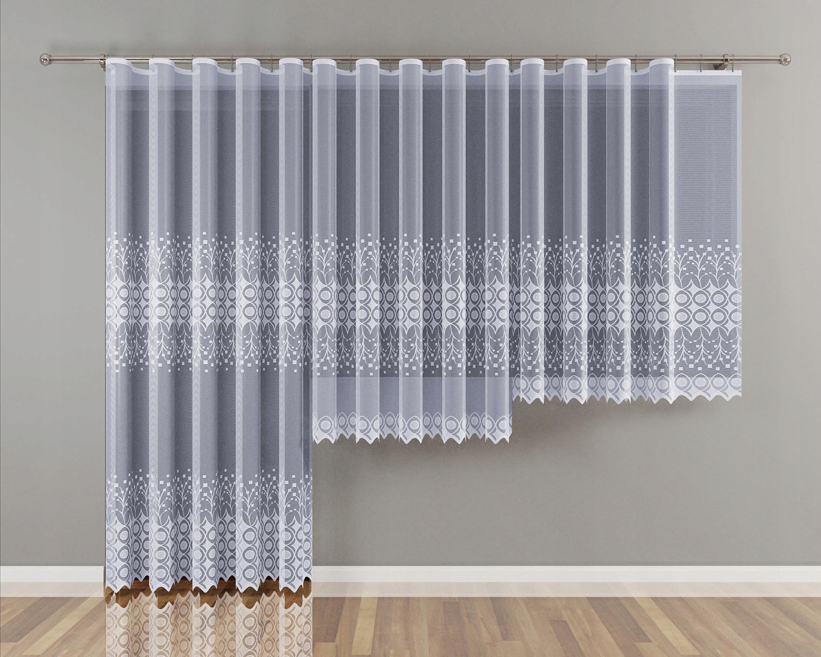 Mg Záclona žakár 619/122 Bílá 350x250 cm Hotová Obšitá M