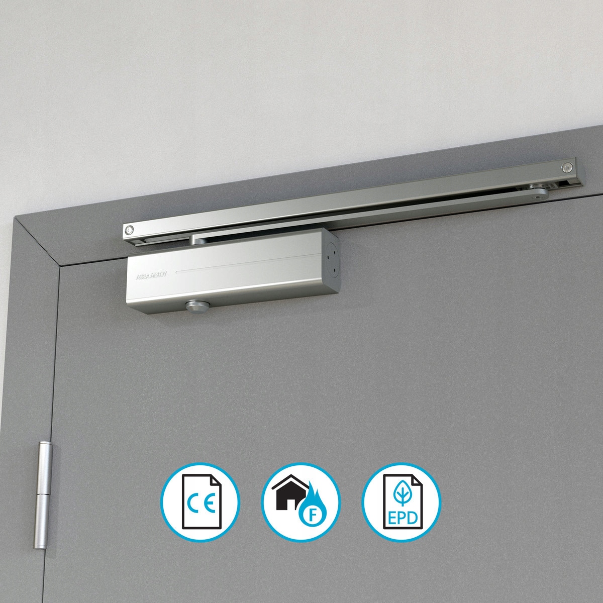 Samozamykacz z szyną ślizgową ASSA ABLOY DC135 srebrny Marka Assa Abloy