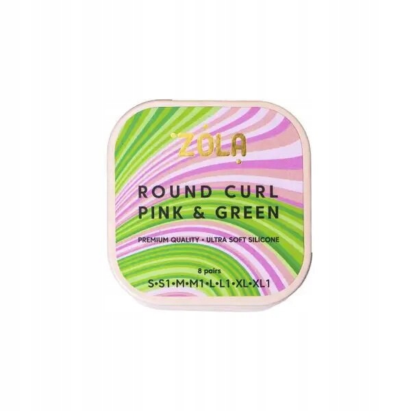 Zestaw wałeczków silikonowych do laminacji rzęs Zola Round Curl Pink&Green