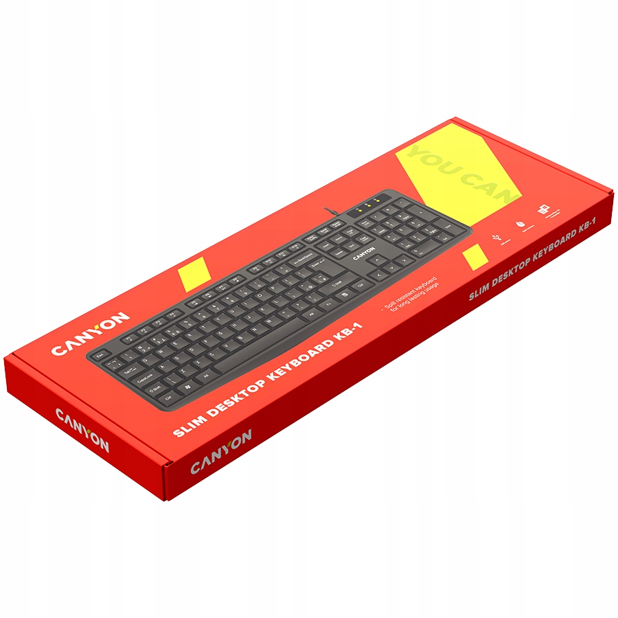 CANYON Klawiatura KB-1 Przewodowa EN/ES Czarna — 7