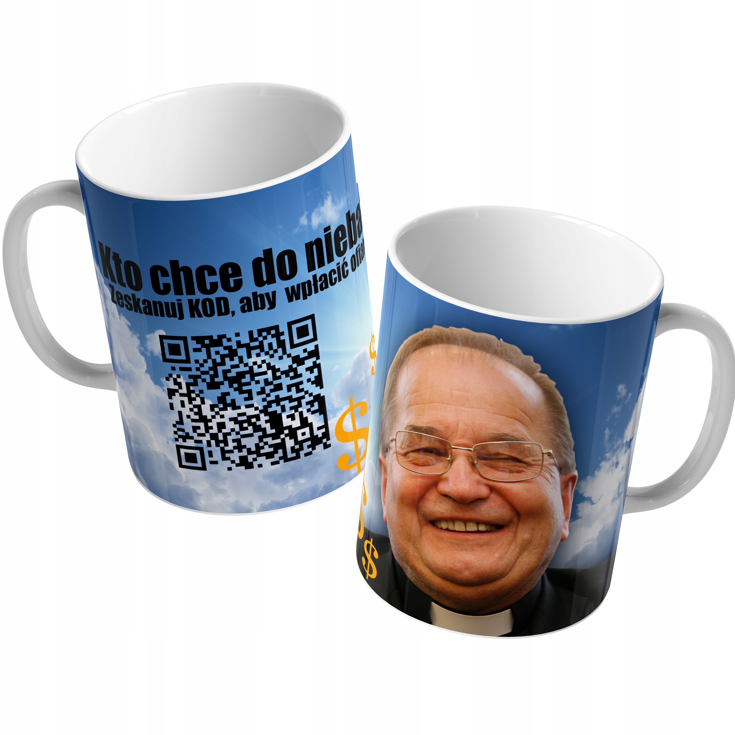 

Kubek Śmieszny gadżet Kod Qr Rydzyk 04