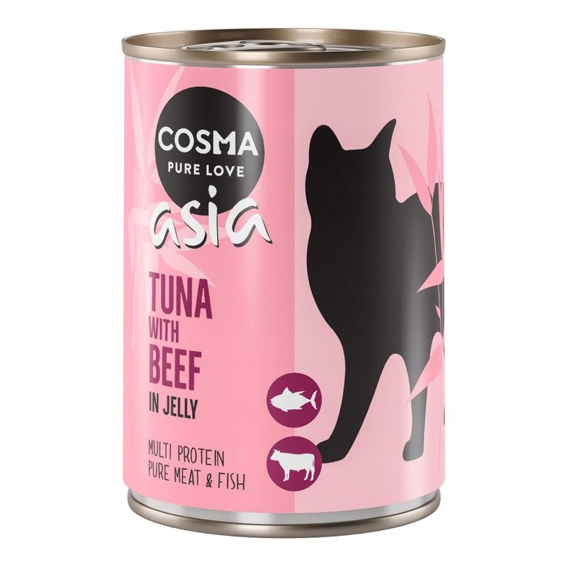 Balíček Cosma Asia, v želé, Tuňák s hovězím 12 x 400 g