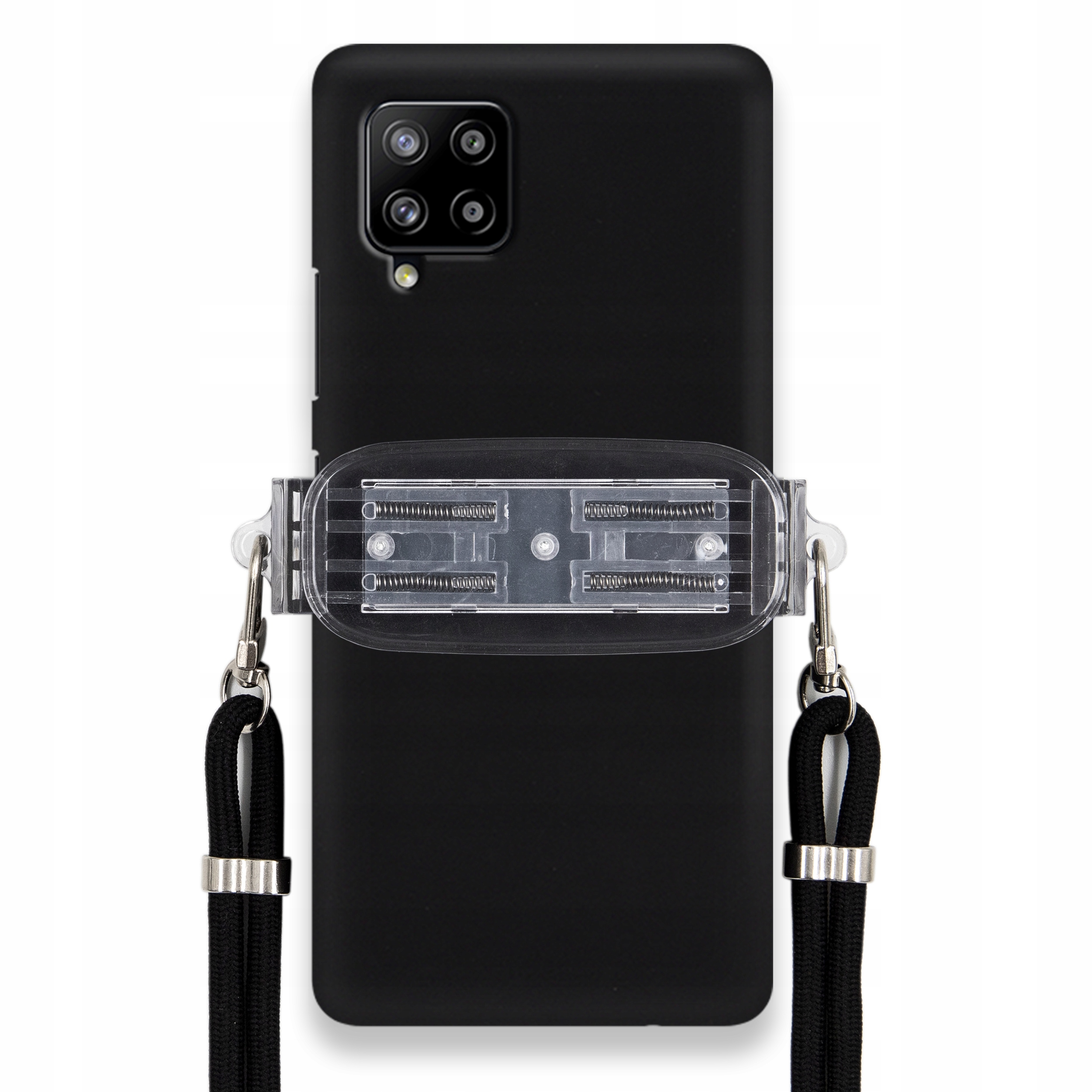 Pouzdro Pro Samsung A42 5G Smooth Černý Case Univerzální Držák Černá Šňůrka