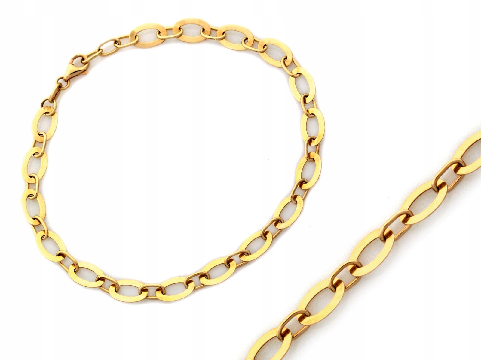 Zlatý náramek 585 z velkých oválných článků 20 cm Bez Kamenů 5.14 g