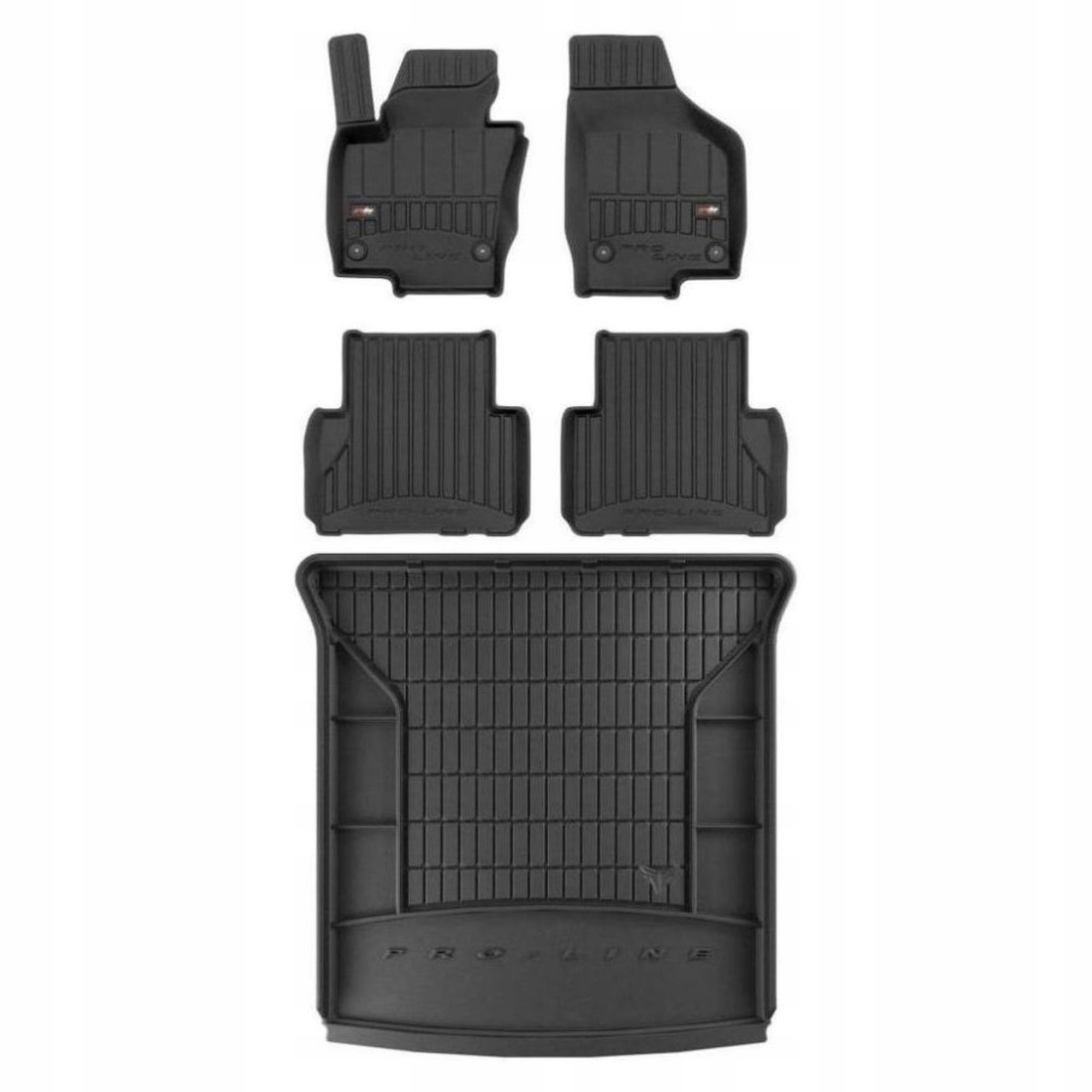 3D gumová sada koberců a rohožek Seat Alhambra II 2010-2020 7 osob, skládací