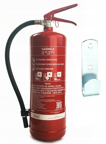 Gaśnica proszkowa Gp-6X Abc 6 kg Uchwyt Mobiak Stalowa Prod. 2026 r Full