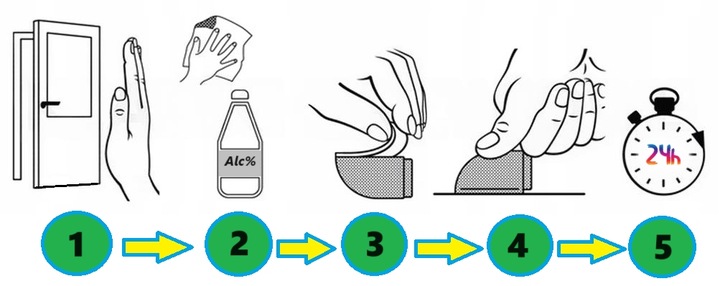 Odbojnik, odbój, stoper do drzwi transparenty SZYBKI MONTAŻ samoprzylepny Wysokość produktu 2.25 cm