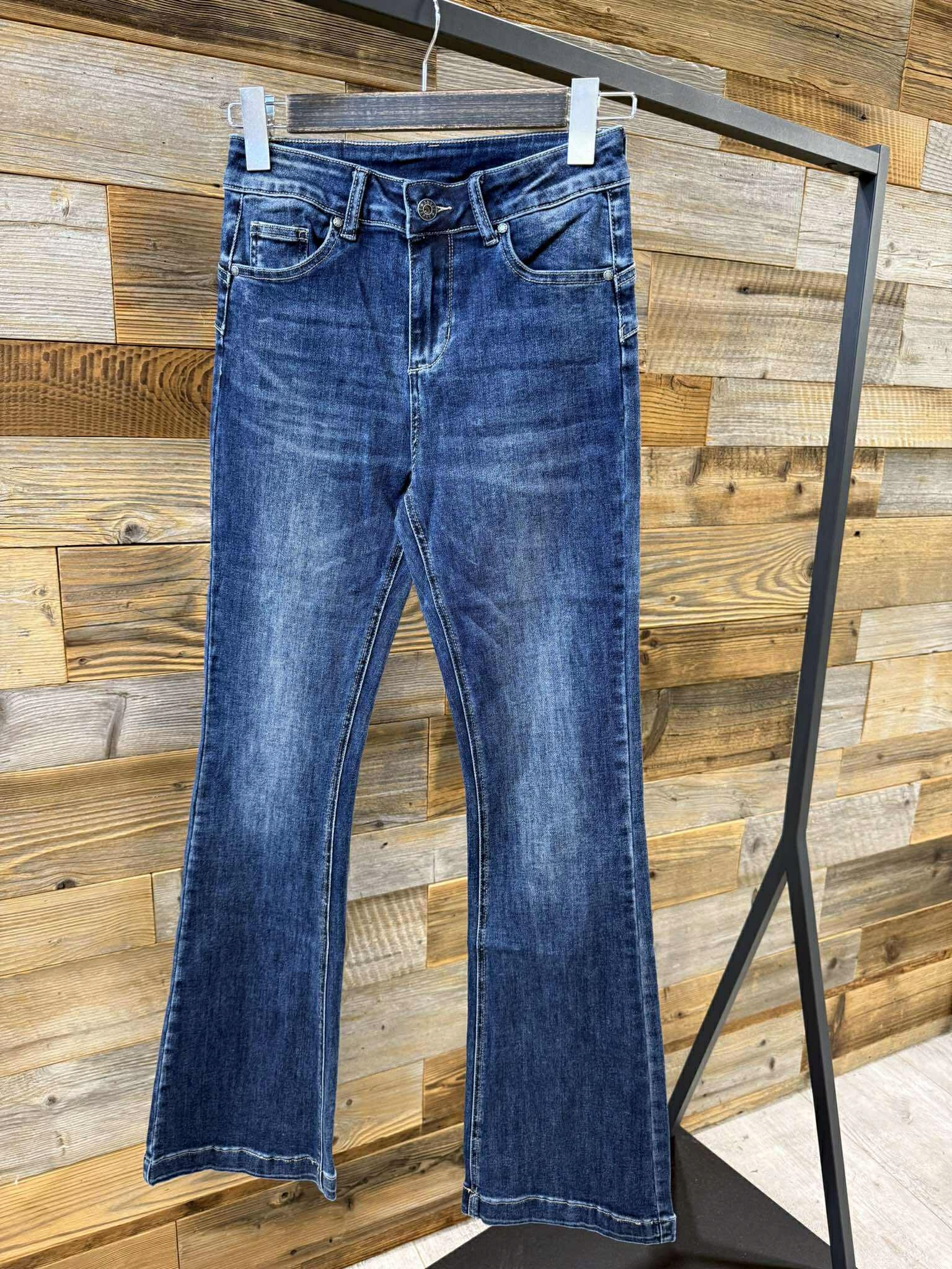 By O La La! Džínové zvonové kalhoty modré M 38