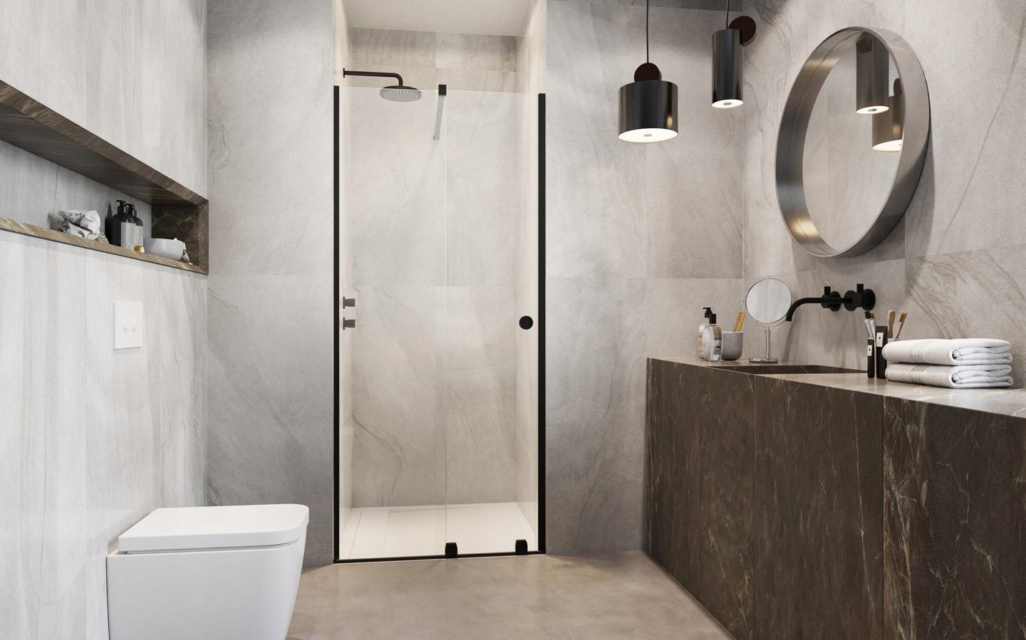 Drzwi RADAWAY Furo Black DWJ RH 100x200 LEWE Marka Radaway