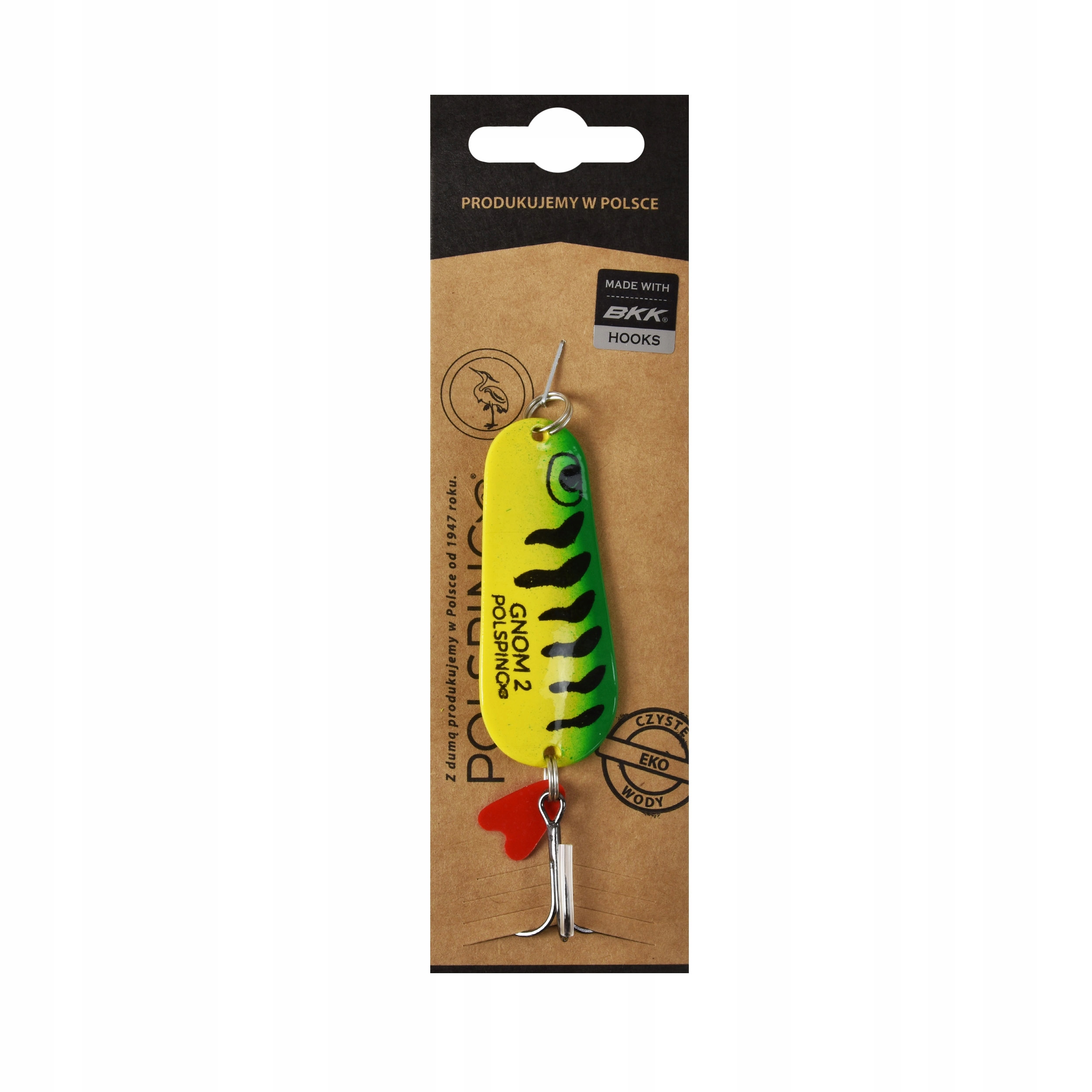 Błystka wahadłowa Polsping Gnom Green Tiger #2 24g 6,5cm 1szt