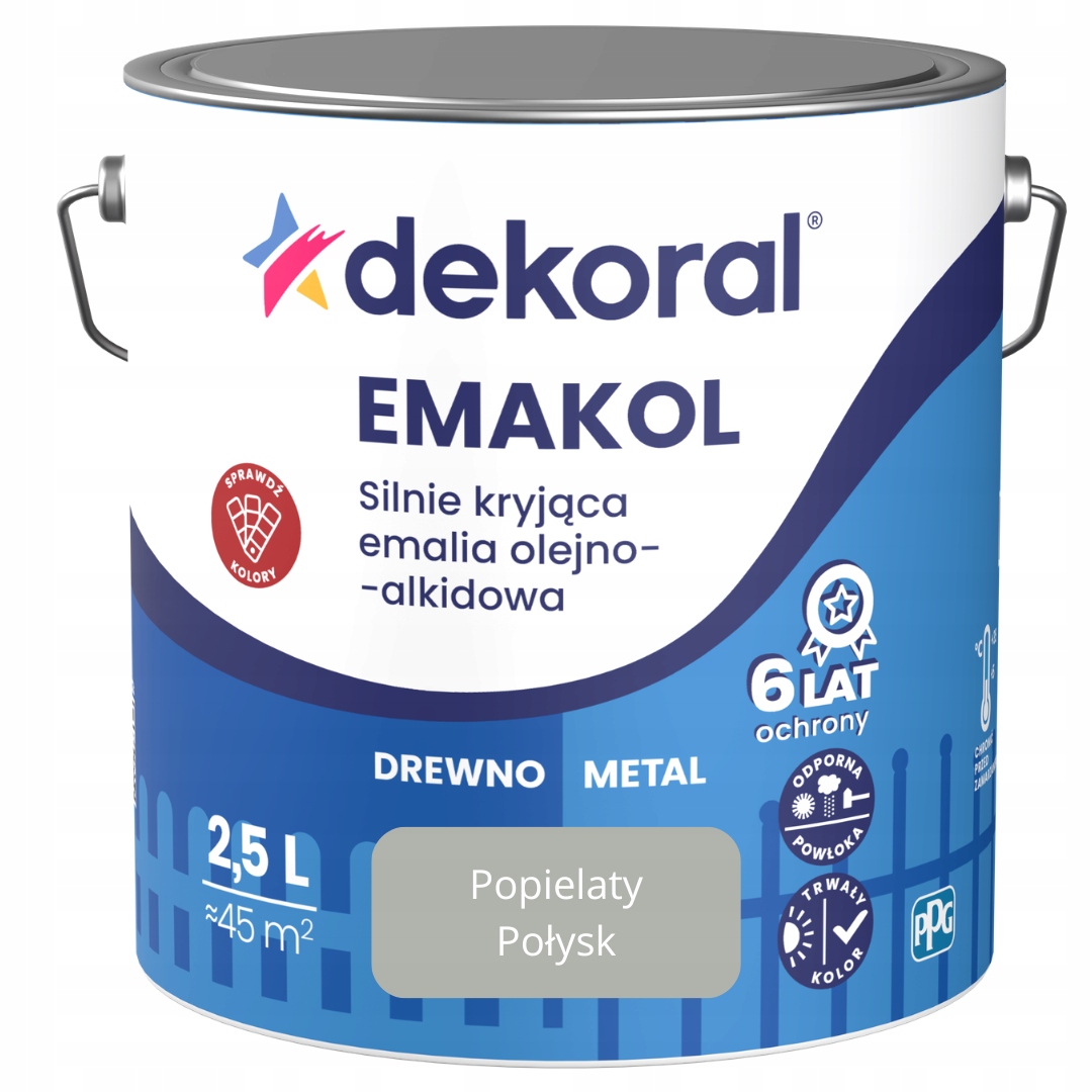 Dekoral Smalt Emakol Strong 2,5 L Popelavý Lesk