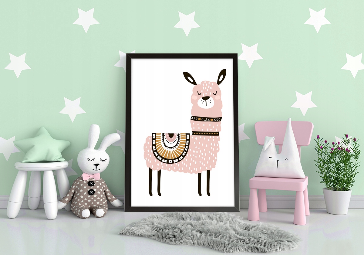 OBRAZ PLAKAT W RAMIE A4 cm Alpaka PD255 Marka inna marka