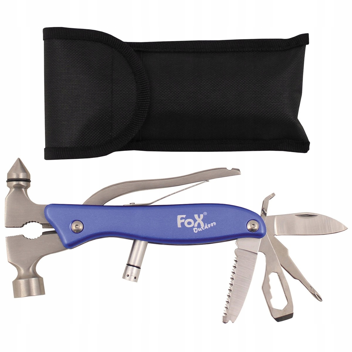 Duży multitool "Worker Blue" Fox Outdoor, młotek, 410 g, 12 funkcji