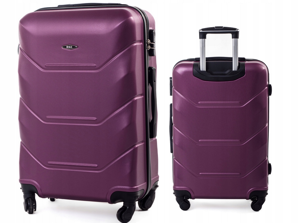 Walizka Duża Bagaż Rejestrowany Rgl Twarda Podróżna Fioletowy Śliwka