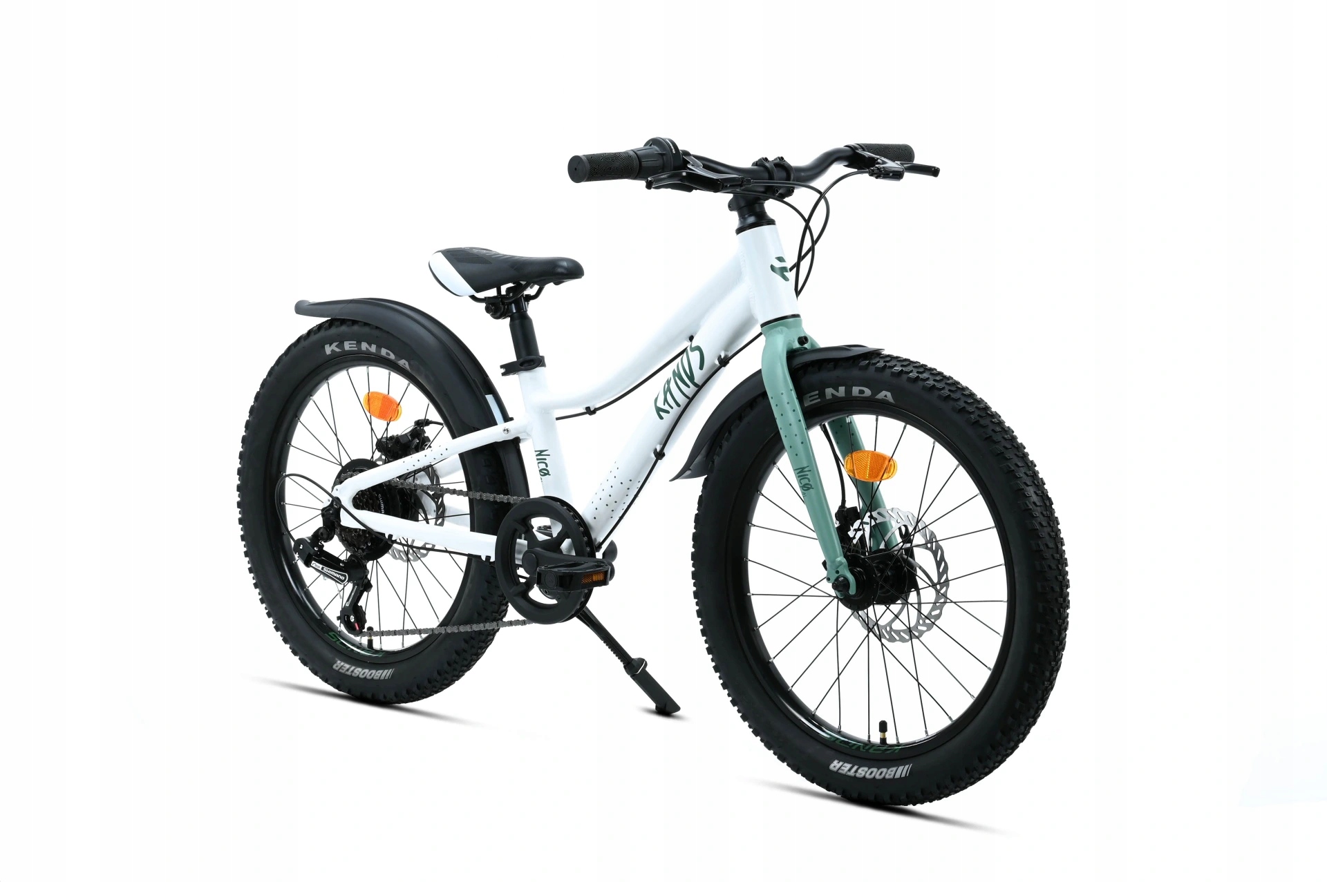 Lekki rower dziecięcy 20 Kands Nico aluminiowy St tarcze biało-zielony 2026