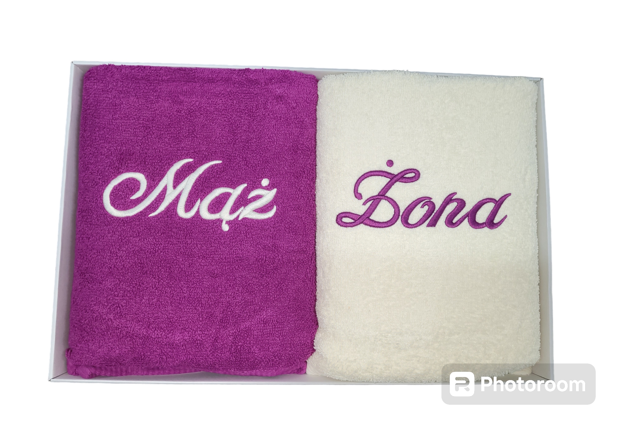 RĘCZNIK PUDEŁKO PREZENT ŚLUBNY URODZINOWY ZESTAW RĘCZNIKÓW MĄŻ ŻONA WYBÓR