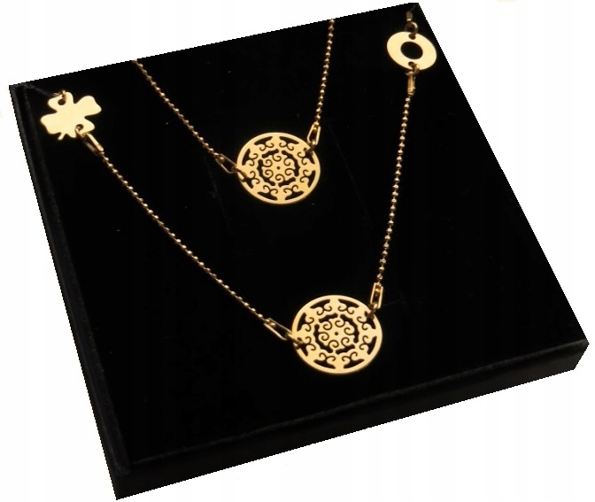 

Naszyjnik Celebrytka 3 Zawieszki złoty Grawer