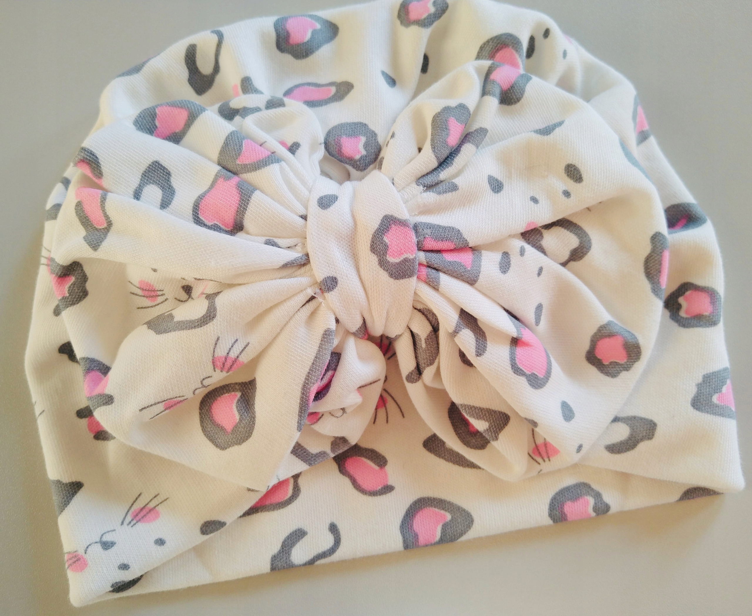 

Turban niemowlęcy czapka z kokardą