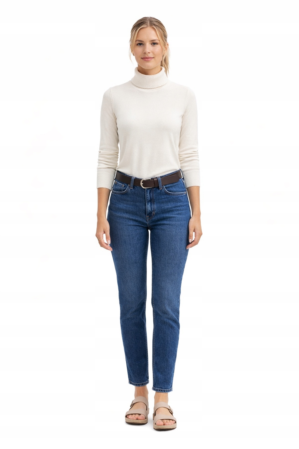 Saint Body Bílé S Dlouhým Rukávem A Rolákem Z Lyocellu S I3A