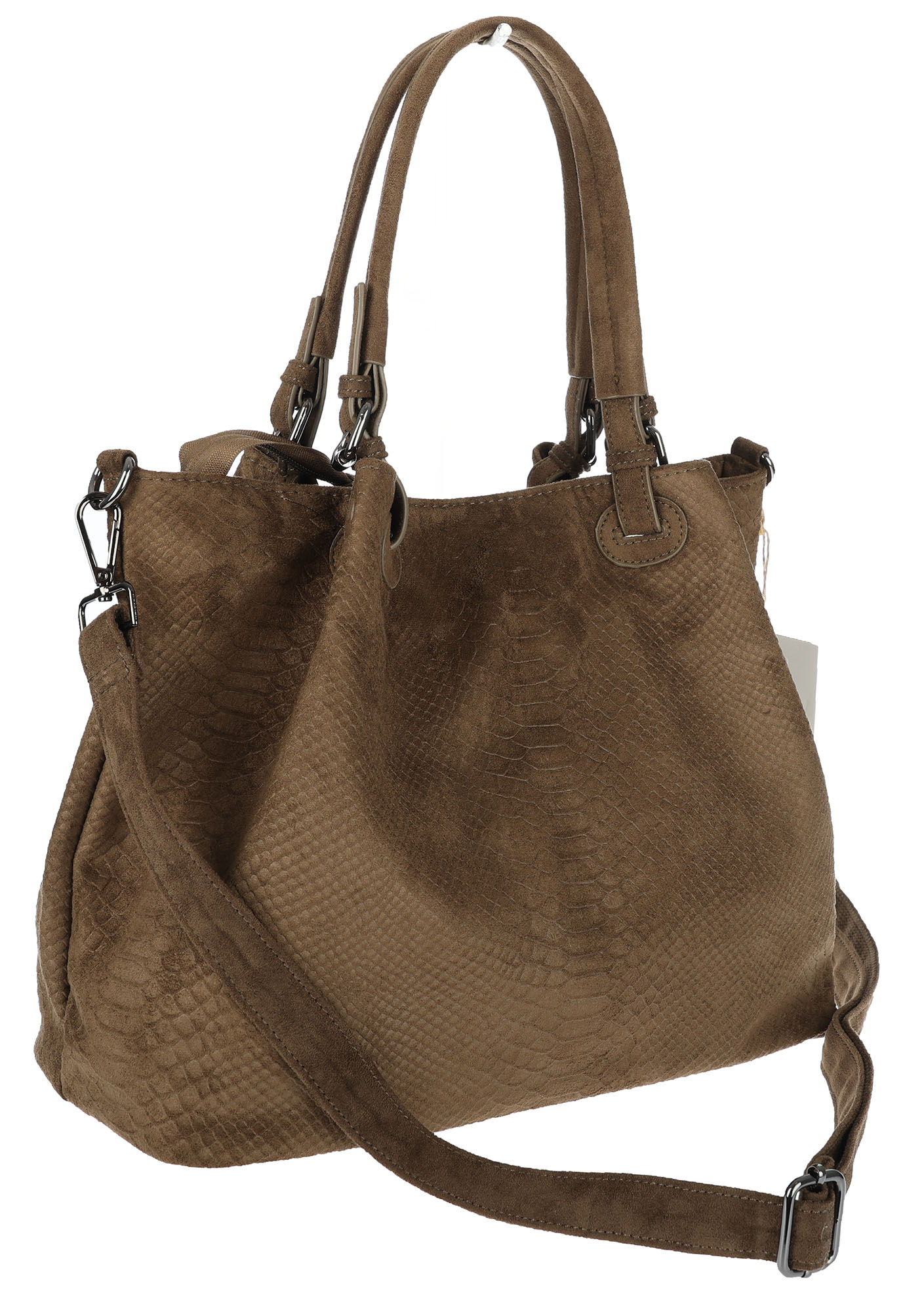 Dámská semišová kabelka shopper přes rameno do ruky kabelka přes rameno PB140 Zelená