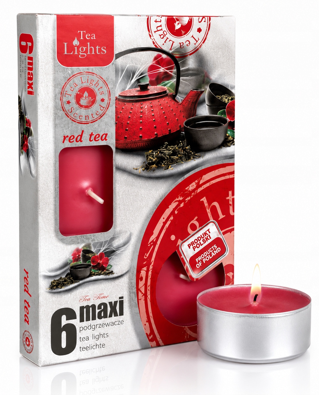 Podgrzewacze zapachowe MAXI 6 szt. tealighty,RED TEA