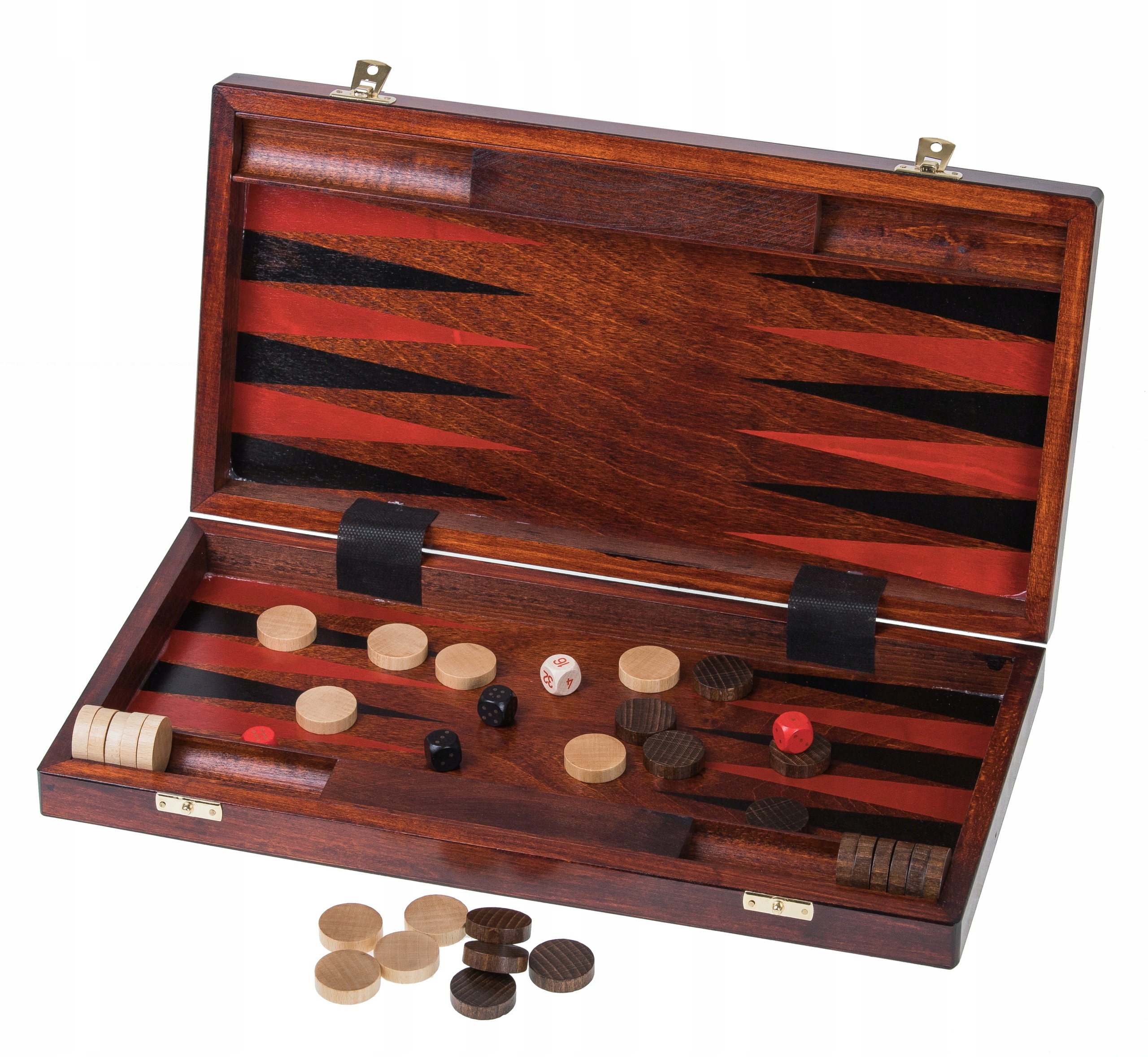 Square Backgammon z drewna Berlin 40 cm Tryktrak
