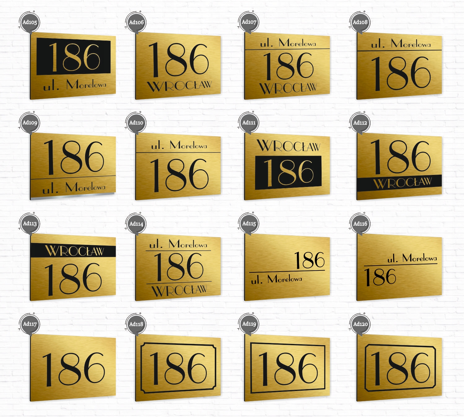 Tabliczka ADRESOWA ALUMINIOWA Tablica NUMER DOMU Stan opakowania oryginalne