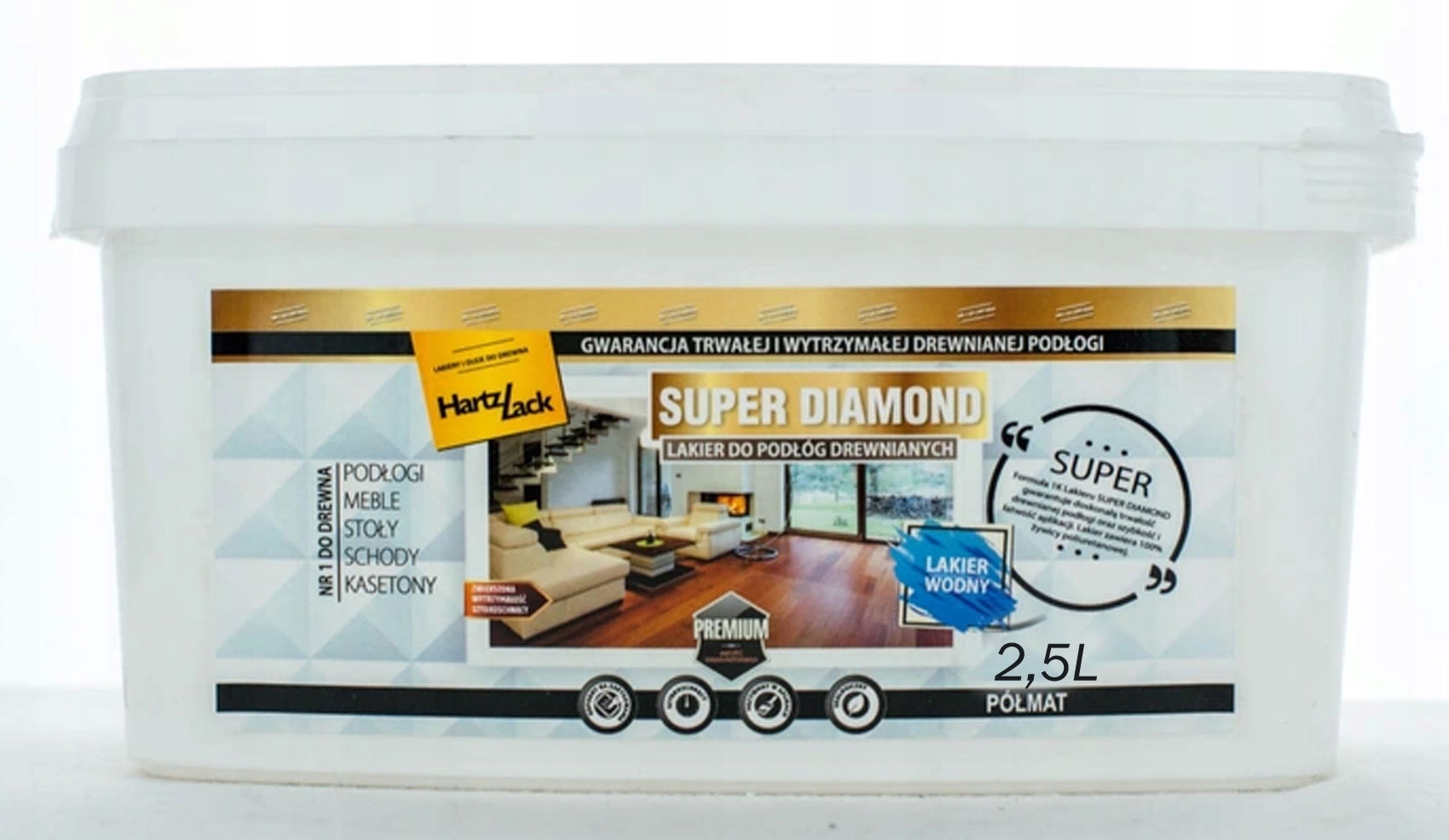 Lakier hartzlack diamond półmat 2,5L jednoskładnikowy lakier