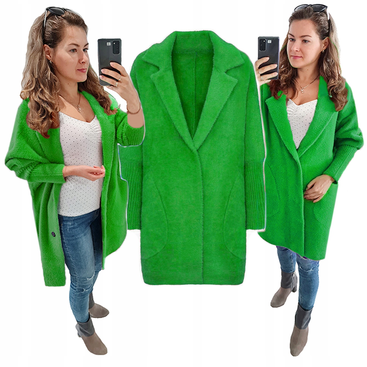 

Płaszcz Alpaki kurtka Wełna Modne Kolory oversize
