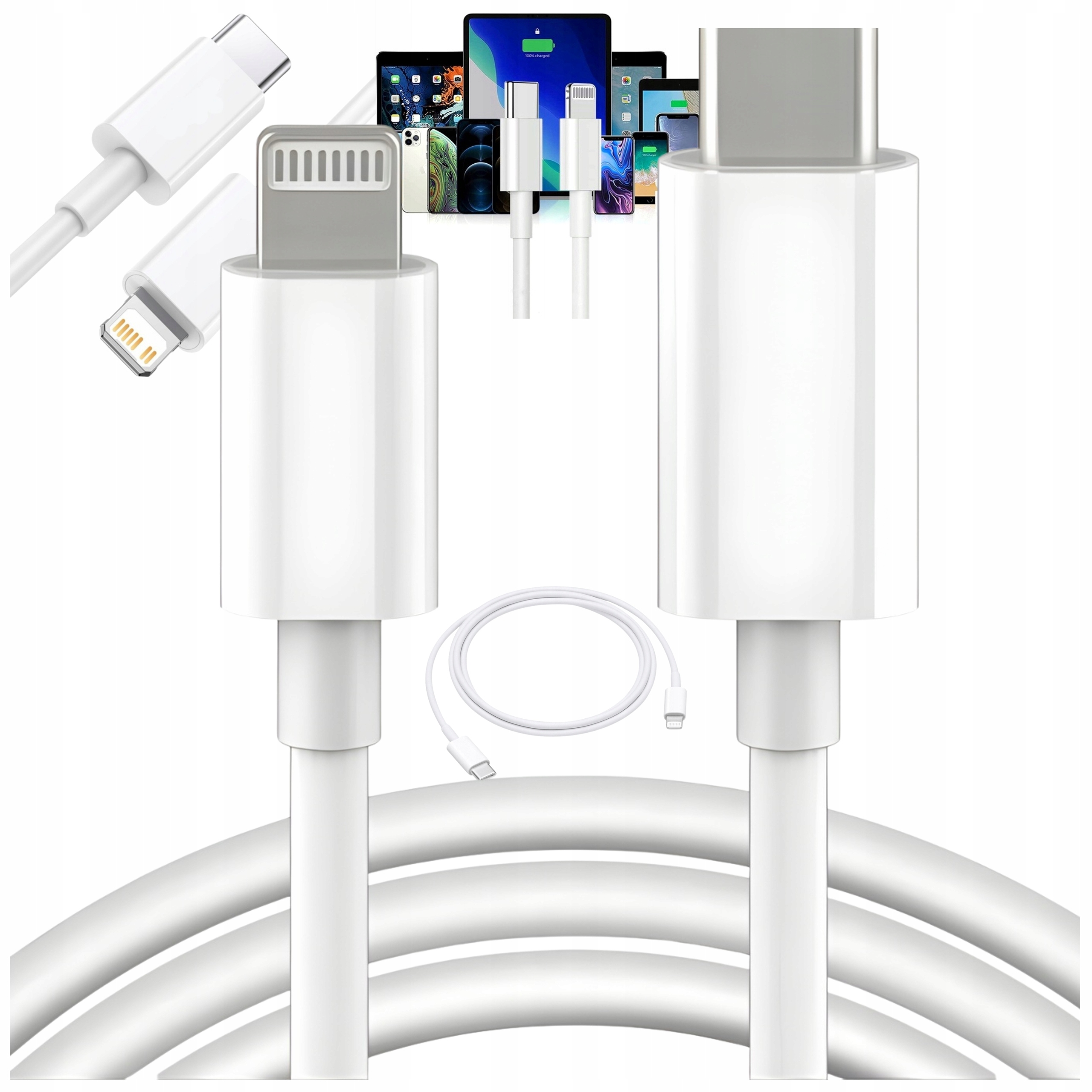 Szybki Kabel Usb C Lightning 1M Do iPHONE Do Ładowania Szybkie Ładowanie