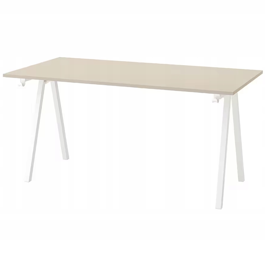 Ikea Trotten Biurko beżowy biały 160x80 cm