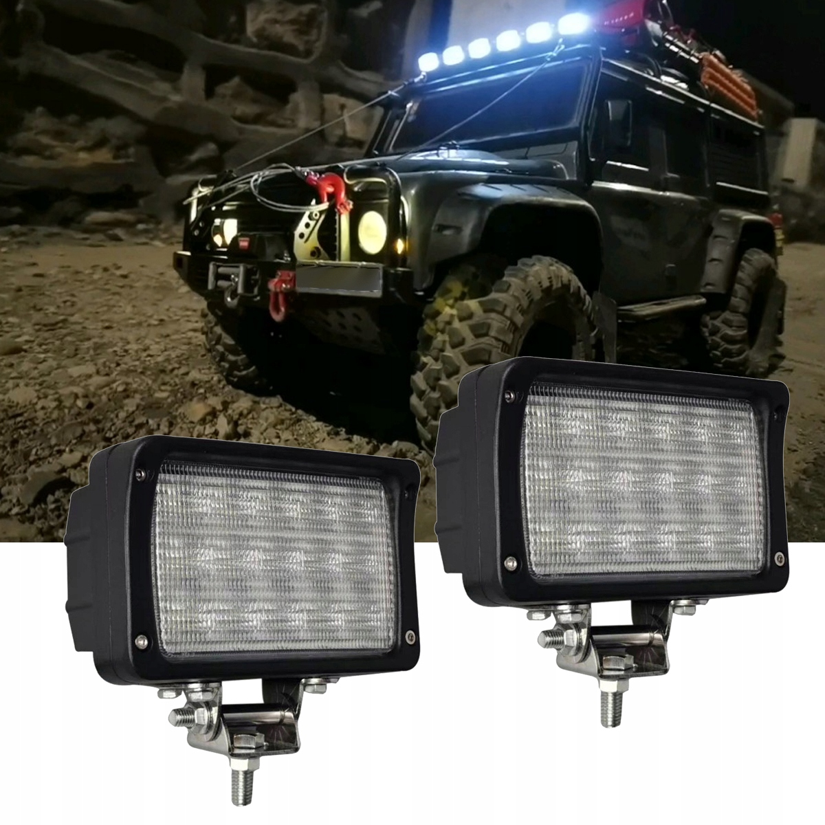2KS Výkonná Led Pracovní Lampa 45W Automobilový Světlomet Reflektor 12V 24V