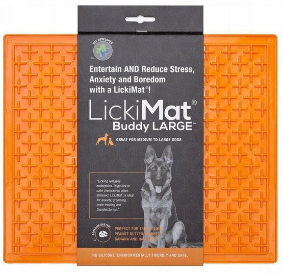 Lízací Podložka Pro Psa Kočku Měkká Lickimat Buddy Large Oranžová XL