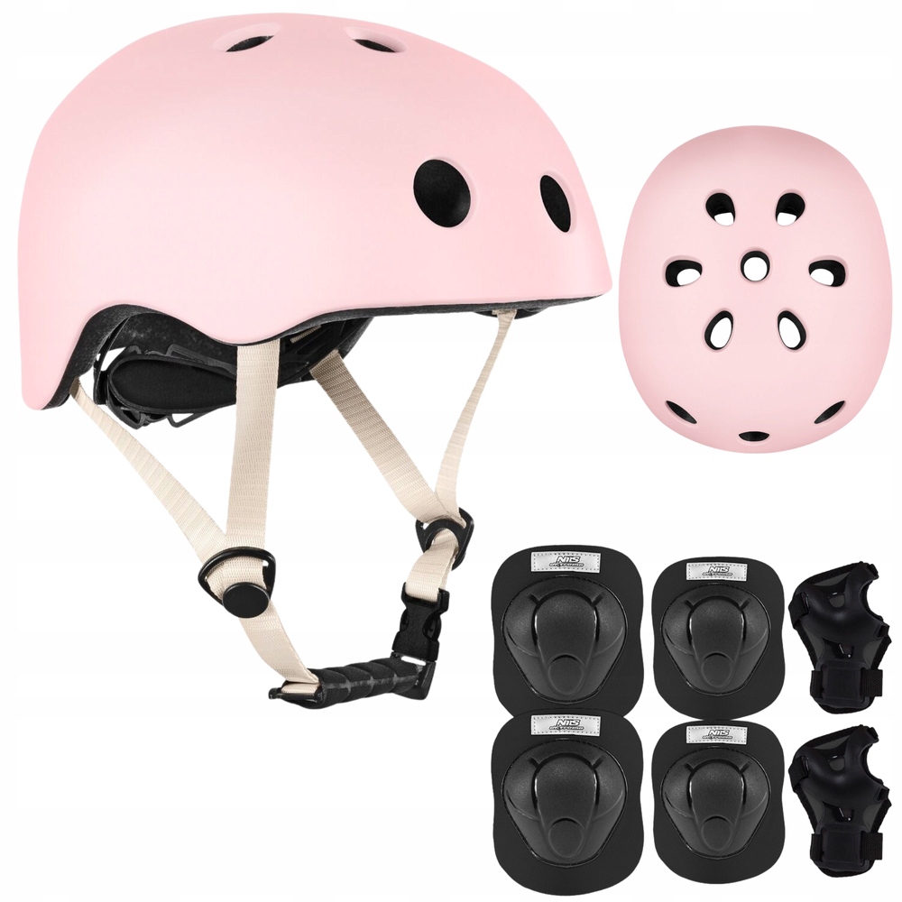 Helma na kolečkové brusle Koloběžku Nastavitelný ořech 58-61 cm chrániče L